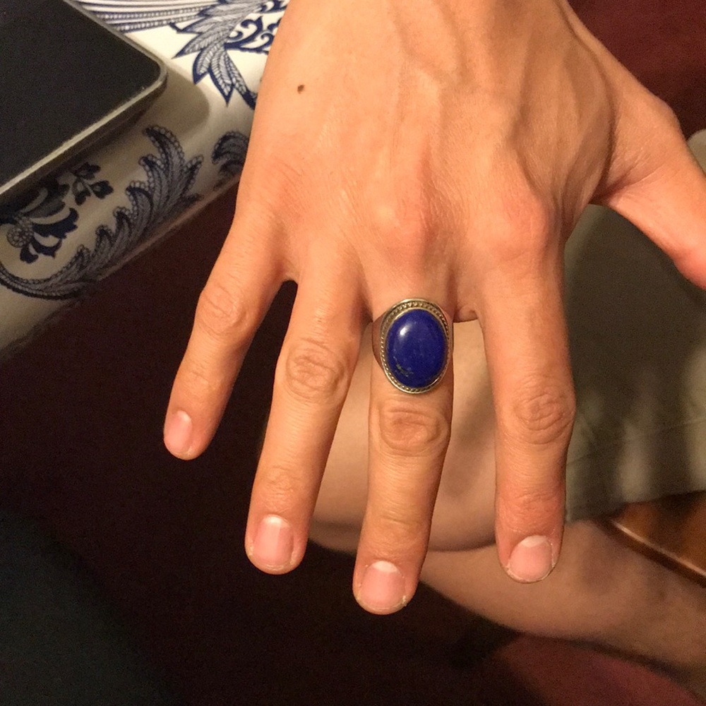 Lápiz Lazuli SterlingSilver Ring Handmade in India